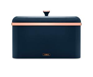 Tower Cavaletto T826130MNB Bread Bin in Midnight Blue & Rose Gold