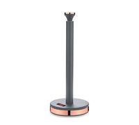 Tower T826133GRY Cavaletto Towel Pole Kitchen Roll Holder with Soft Underliner, Grey and Rose Gold