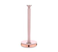 Tower T826133PNK Cavaletto Towel Pole Kitchen Roll Holder with Soft Underliner, Marshmallow Pink and Rose Gold