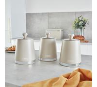Tower Cavaletto White Set of 3 Stainless Steel Storage Jars and Canisters