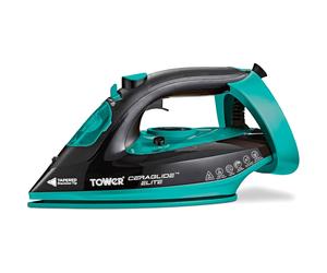 Tower Ceraglide Elite Steam Iron 3100W 265ml Anti-Calc Ceramic Soleplate Black