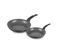 Tower Cerastone T81282X 2 Piece Forged Frying Pan Set with Non-Stick Coating and Soft Touch Handles, 20/28cm, Graphite