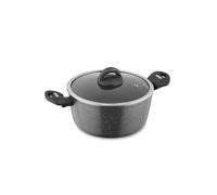 Tower T81272 Cerastone Induction Casserole Dish with Glass Lid, Non Stick Ceramic Coating, Easy to Clean, Graphite, 24 cm