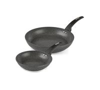 Tower Cerastone 2 Piece Forged Frying Pan Set with Non-Stick Coating and Soft Touch Handles, 20/28cm, Graphite, T81282