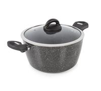 Tower T81272 Cerastone Induction Casserole Dish with Glass Lid, Non Stick Ceramic Coating, Easy to Clean, Graphite, 24 cm