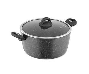 Tower Cerastone Forged Aluminium Casserole Pot with Ceramic Non-Stick Coating, Tempered Glass Lid, 28cm, Graphite