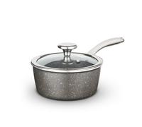 Tower T900216 Cerastone Pro 20cm Forged Aluminium Saucepan with Tempered Glass Lid, Non-Stick Coating, Graphite