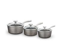 Tower Cerastone Pro Forged Aluminium 3 Piece Saucepan Set with Non-Stick Coating - Graphite