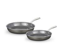Tower T900202 Cerastone Pro Forged Aluminium 2 Piece Frying Pan Set with Riveted Steel Handles, Non-Stick Coating, Graphite