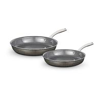 Tower T900202 Cerastone Pro Forged Aluminium 2 Piece Frying Pan Set with Riveted Steel Handles, Non-Stick Coating, Graphite