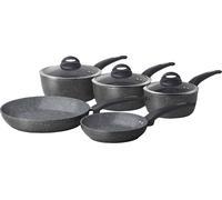 Tower Cerastone T81276 Forged 5 Piece Pan Set with Non-Stick Coating and Soft Touch Handles, 18/20/22 cm Saucepans and 20/28 cm Frying Pans, Graphite