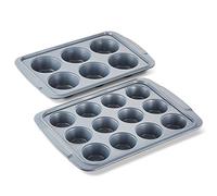 Tower Cerasure T843072 2 Piece Muffin Tray Set with Carbon Steel Construction, Graphite
