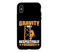 Tower Climber Gravity And I Respectfully Disagree Climbing Case for iPhone X/XS