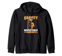 Tower Climber Gravity And I Respectfully Disagree Climbing Zip Hoodie
