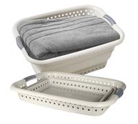 Tower Collapsible Laundry Basket with Pop-Up Design 42L, Latte