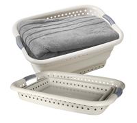 Tower Collapsible Laundry Basket with Pop-Up Design 42L, Latte