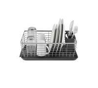 Tower Compact Dish Rack with Cutlery Holder, Removable Draining Tray, Grey, T847001