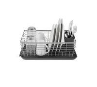 Tower Compact Dish Rack & Cutlery Holder, Removable Draining Tray, Grey T847001 | Size: 400mm x 1460mm Tower Grey 400mm x 1460mm