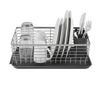 Tower Compact Dish Rack & Cutlery Holder, Removable Draining Tray, Grey T847001
