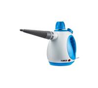 Tower THS10 Handheld Steam Cleaner, Includes Crevice Tool, Flexible Hose, 1050 W, Brush Tool, Microfiber Cloth, Blue, 250 ml Capacity