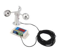Tower Crane Anemometer, 3 Fan Blades Wind Speed Meter, USB 5V High Accuracy 2-12 Level Wind Speed Alarm Device Outdoor Weather Station for Ship Crane Tower, Aspirator Pump (Sliver)