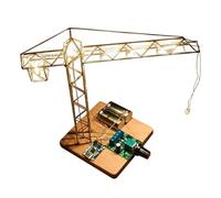 Tower Crane Lamp Kit, DIY Metal Wire Sculpture LED Desk Light with No-Solder Circuit Assembly, Creative Engineering Display for Desk & Study Room, STEM Education, Gift for Adult Collectors