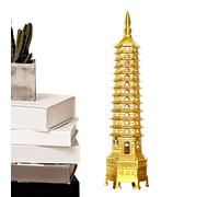Tower decoration, brass tower sculpture | Metal tower desk figurines, realistic design decorative crafts for the work area, meeting room, study room, bedroom,