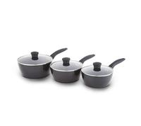 Tower Diamo 3 Piece Cookware Set with Black Diamond Non-Stick Ceramic Coating - Black