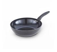 Tower T900134 Diamo Wok with Black Diamond Ceramic Non-Stick Coating and Softtex Handle, Aluminium, 28cm, Black