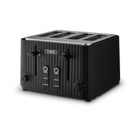 Tower ECOFORM 900W 4 Slice Toaster, Made from Recycled Plastic, 6 Browning Levels, Independent Dial Controls, Defrost/Reheat/Cancel Functions, Self-Centring Function, Black, T20103BLK
