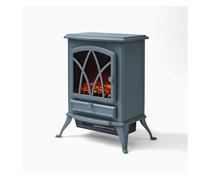 Warmlite WL46018G Stirling Portable Electric Fire Stove Heater with Realistic LED Flame Effect, Adjustable Thermostat, Overheat Protection, 2000W, Grey