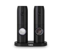 Tower Rechargeable Salt & Pepper, Black