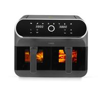 Tower T17195 Elite Dual Basket Air Fryer with Digital Control Panel and Viewing Windows, Match Cook & Sync Finish Functions, 8 Cooking Presets, Vortx Technology, 8L, 1700W, Graphite
