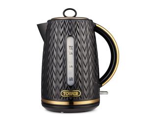 Tower Empire 1.7L 3KW Jug Kettle in Black with Bronze Accents T10052BLK