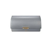 Tower Empire Bread Bin Roll Top, Stainless Steel, Grey And Brass T826090Gry Grey