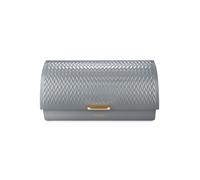 Tower T826090GRY Empire Roll Top Bread Bin, Stainless Steel, Grey and Brass, One Size