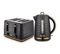 Tower Empire Kettle And 4 Slice Toaster Set Black