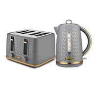 Tower Empire Kettle And 4 Slot Toaster Set Grey