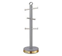 Tower T826092GRY Empire Mug Tree and Kitchen Roll Holder, Grey