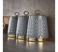 Tower Empire Set of 3 Canisters Grey
