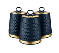Tower Empire Storage Canisters for Tea/Coffee/Sugar, Blue & Brass T826091MNB