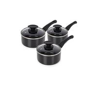 Tower Essentials Pan Set, 3 Piece, Non-Stick, Suitable For All Hob Types, T81507 In Black Black