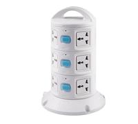 Tower Extension Cord, 12-Way Socket with 36 Holes, 750°C Flame Retardant Rating, Ideal for Home and Office Use, 5M Length