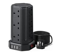 Tower Extension Lead 3M with PD 65W USB C Fast Charger, Grey White