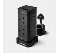 10 Socket Tower - Black