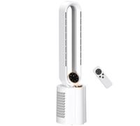 Tower Fan Bladeless White 97cm Humidifier UV Steriliser 12-Speed Remote Timer8h