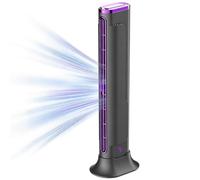 Tower Fan For Bedroom - 20dB 28ft/s High Velocity Ultra Quiet Standing Fan - 8 Speeds 4 Modes 12H Timer 90° Bladeless Oscillating Standing Fans - For Room Sleep, Home, Office Indoor