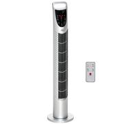 Tower Fan Silver 78.5cm ABS 40W Oscillating Remote Timer 3-Speed Quiet Portable