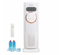 Tower Fan With Hot and Cold 5 Speed Modes, Evaporative Air Cooler With 180 Degree Oscillation and 3L Water Tank, Air Conditioner for Home Office Living Room Bedroom (White)