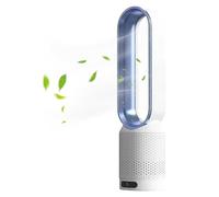 Tower Fan with Remote, Bladeless Oscillating Pedestal Fan, 3-in-1 Air Cooler for Bedroom Office, Quiet Circulation Fan, Safe No Blade